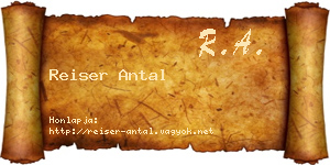 Reiser Antal névjegykártya